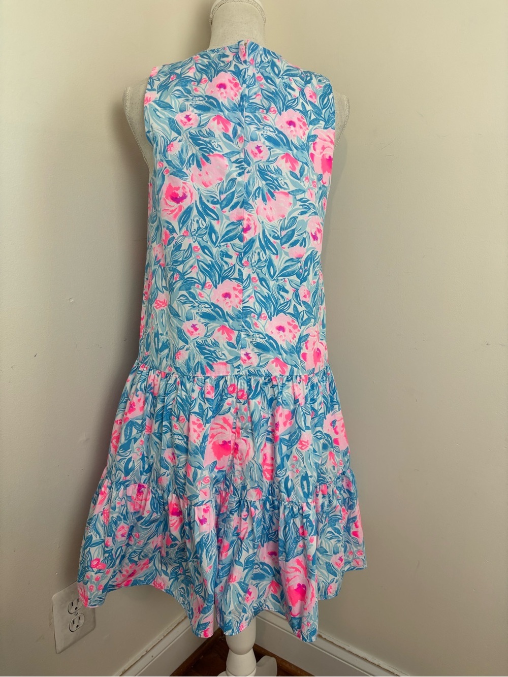 Lilly Pulitzer Trina Dress In Bondi Blue My Little Peony floral Print Size Small - Picture 10 of 13
